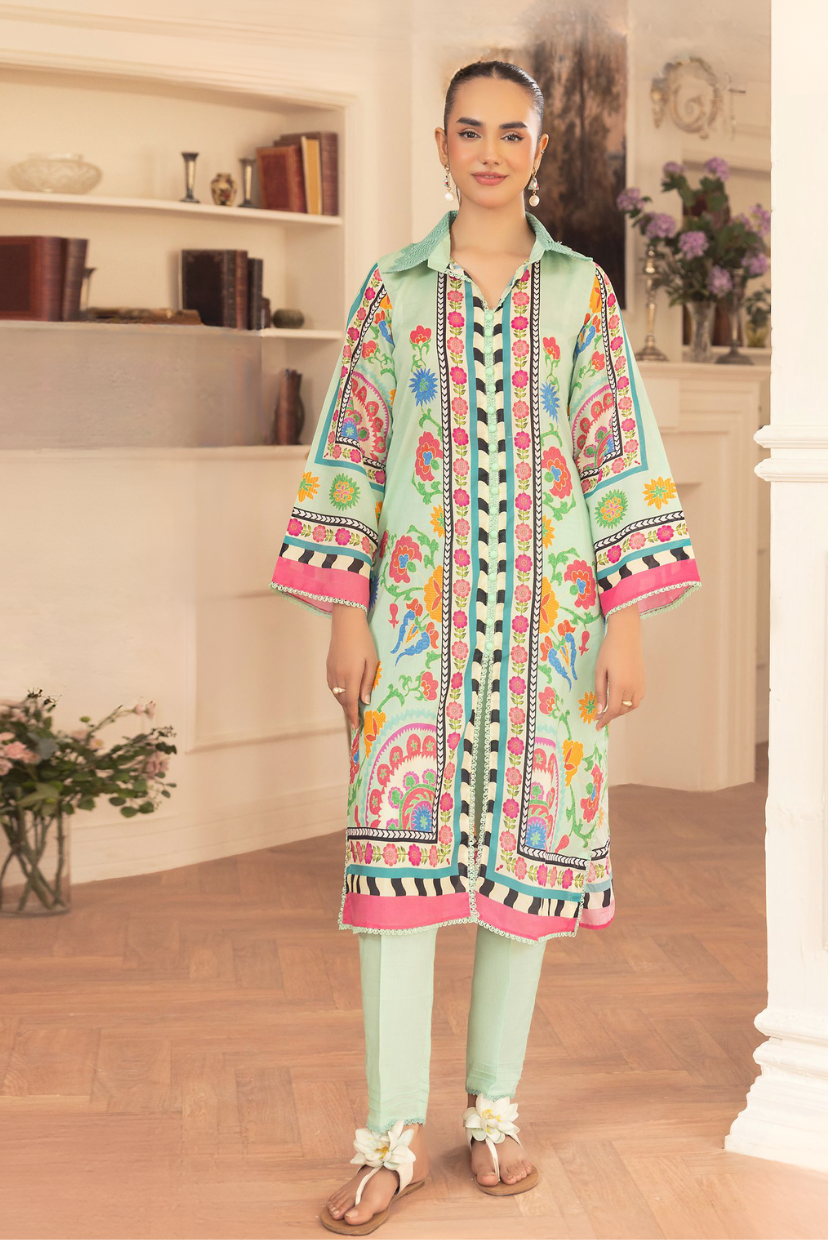 Mint Garden Bloom – Digital Printed 2-Piece