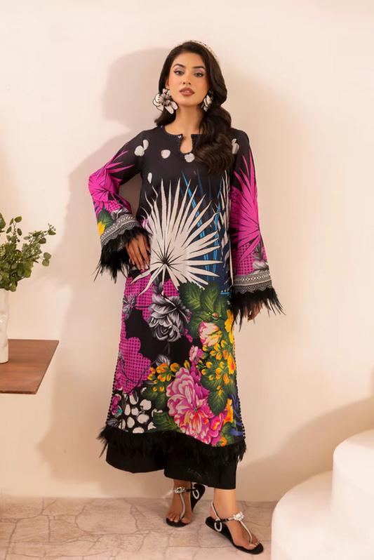 Midnight Bloom – Luxe Digital Printed Shirt
