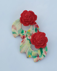 Floral Elegance – The Scarlet Rose Earrings