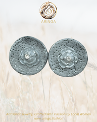 Ethereal Bloom – Handcrafted Floral Stud Earrings